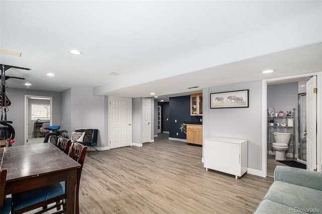 9924 Silver Maple Way, Highlands Ranch, CO 80129 - living room featuring light wood finished floors and recessed lighting