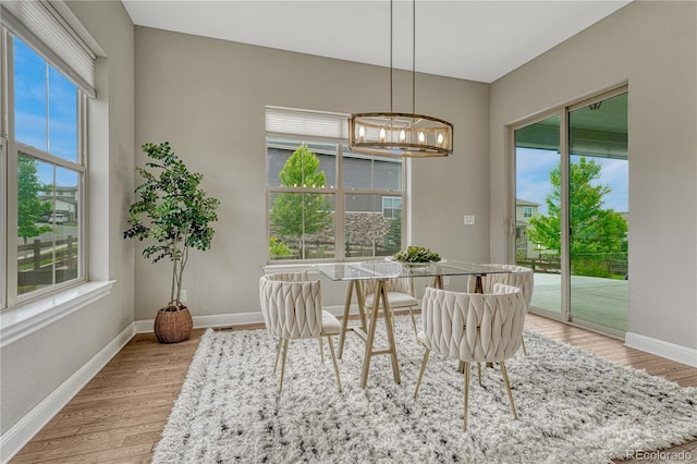 11821 Discovery Ln, Parker, CO 80138 - dining room featuring wood finished floors and a chandelier