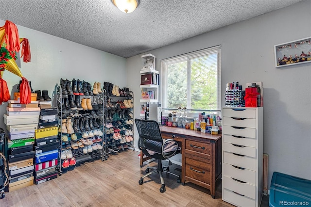 15628 E Girard Pl, Aurora, CO 80013 - office with a textured ceiling and wood finished floors