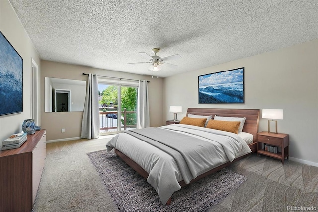 4150 Gleneagle Ct, Colorado Springs, CO 80909 - bedroom featuring access to outside, carpet flooring, baseboards, and a textured ceiling