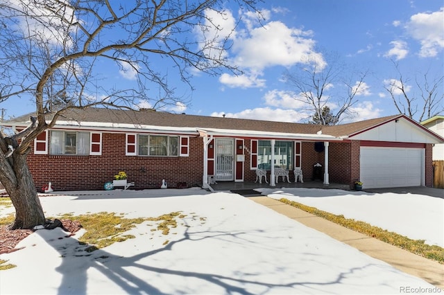 single story home with a garage