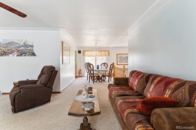 living room with carpet flooring