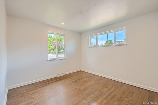 empty room featuring wood-type flooring