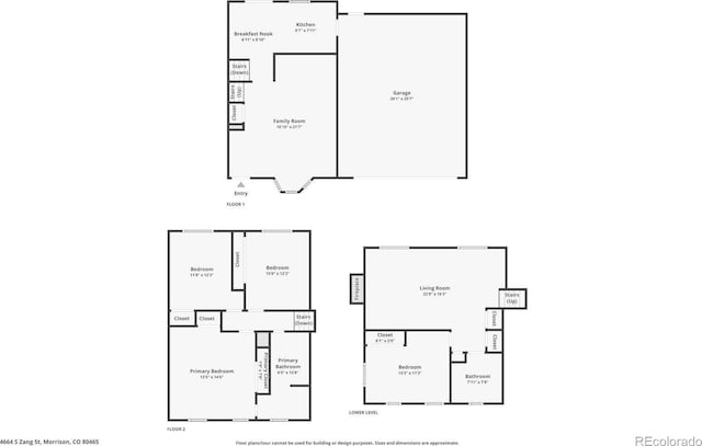 4664 S Zang St, Morrison, CO 80465 - view of floor plan / room layout