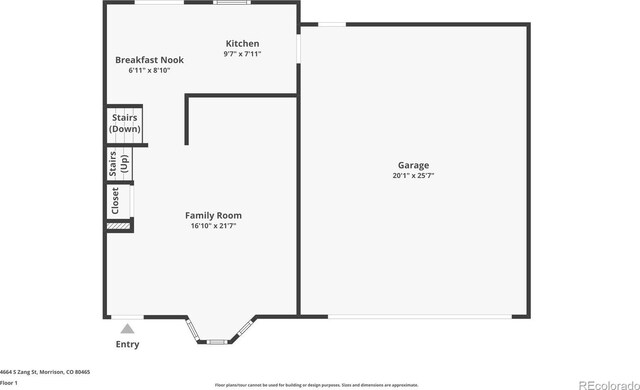 4664 S Zang St, Morrison, CO 80465 - view of floor plan / room layout