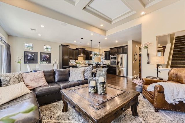 living room featuring light hardwood / wood-style floors