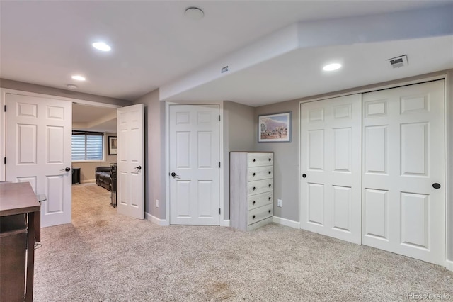 9889 Aftonwood St, Highlands Ranch, CO 80126 - unfurnished bedroom with carpet, recessed lighting, baseboards, and multiple closets