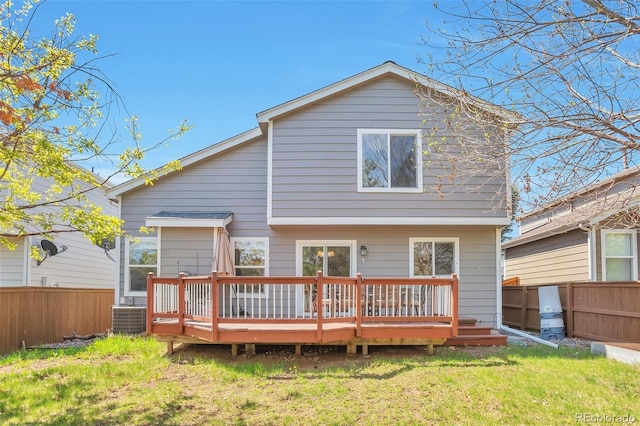 9889 Aftonwood St, Highlands Ranch, CO 80126 - rear view of house with a deck and central AC unit