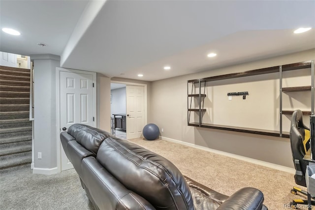 9889 Aftonwood St, Highlands Ranch, CO 80126 - carpeted home theater featuring recessed lighting and baseboards