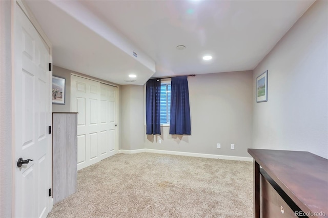 9889 Aftonwood St, Highlands Ranch, CO 80126 - unfurnished bedroom with carpet flooring, baseboards, recessed lighting, and a closet