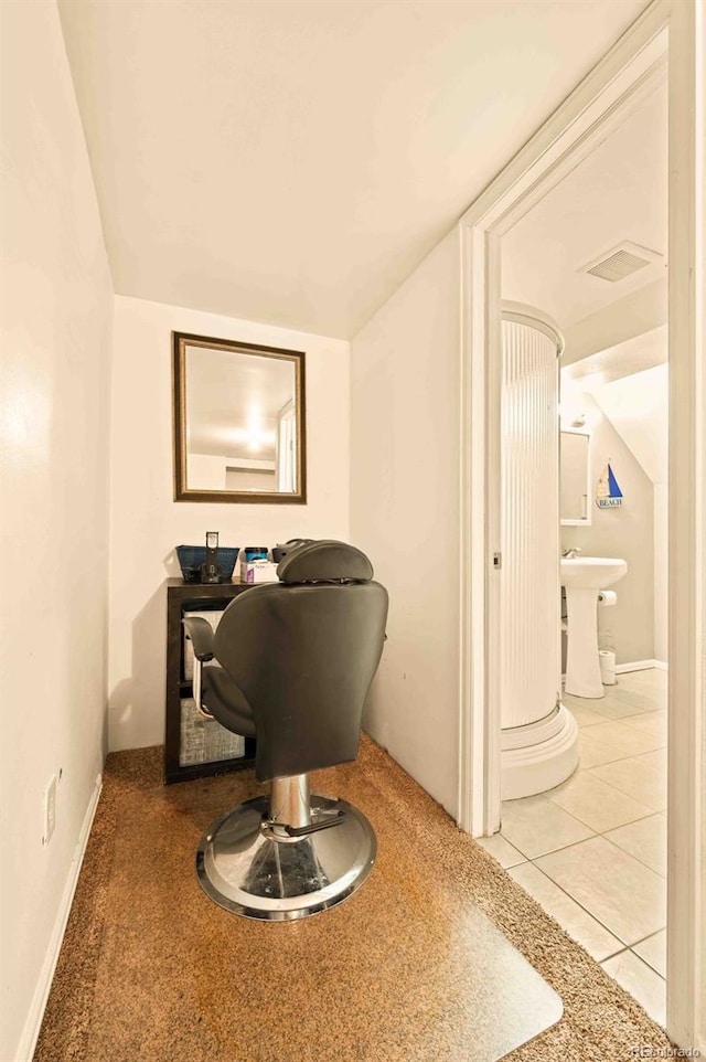 12234 W Saratoga Ave, Morrison, CO 80465 - office with lofted ceiling and tile patterned floors