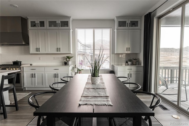 dining room featuring light wood-type flooring