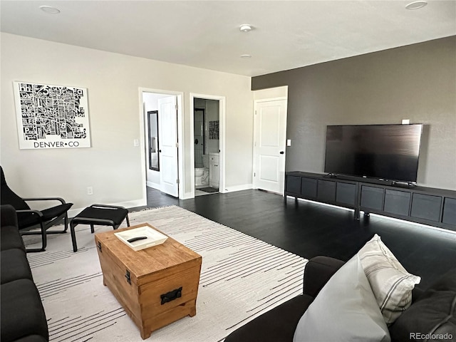 living room with wood-type flooring