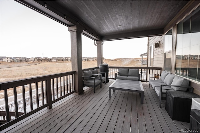 deck with an outdoor living space