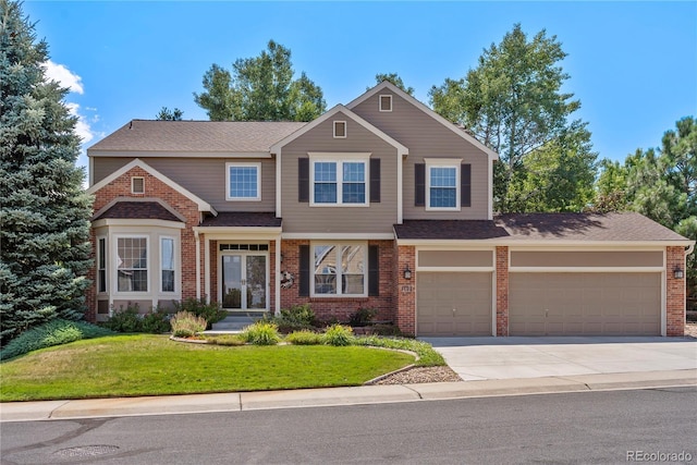 view of front of home with a front yard