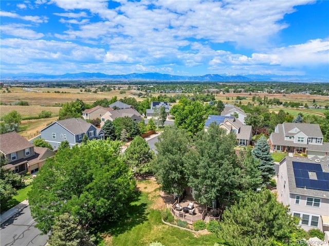 aerial view featuring a mountain view