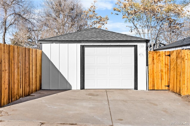 view of garage