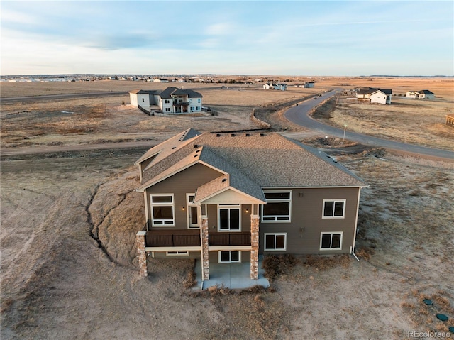 drone / aerial view featuring a rural view