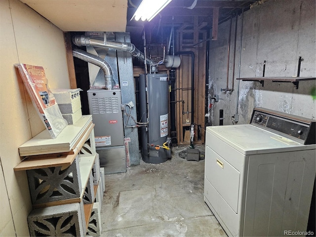 912 E 6th Ave, Broomfield, CO 80020 - unfinished below grade area featuring washer / dryer and gas water heater
