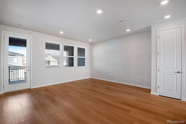 empty room featuring light wood-type flooring