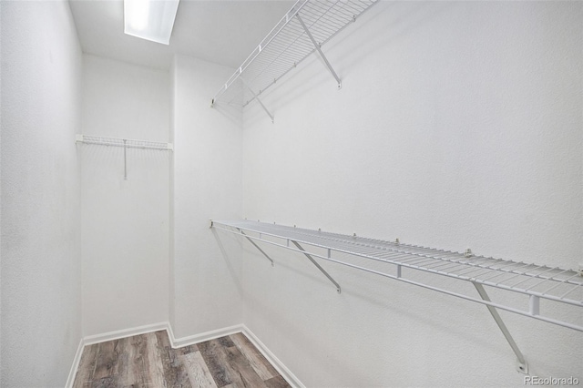 spacious closet featuring wood finished floors