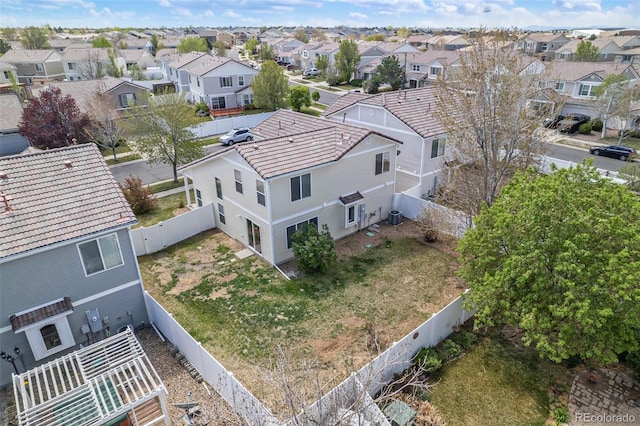 bird's eye view featuring a residential view