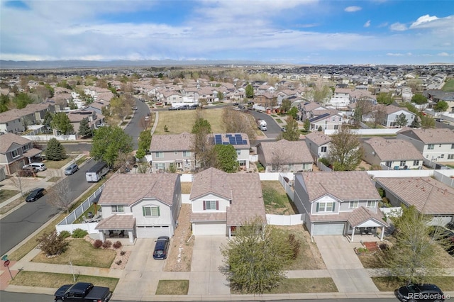 aerial view with a residential view