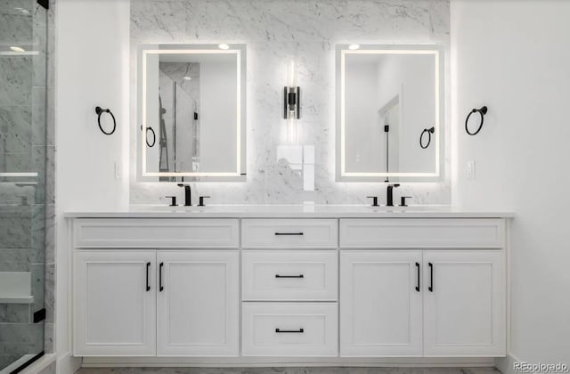 2361 Junegrass Ln, Superior, CO 80027 - bathroom featuring double vanity and a shower stall