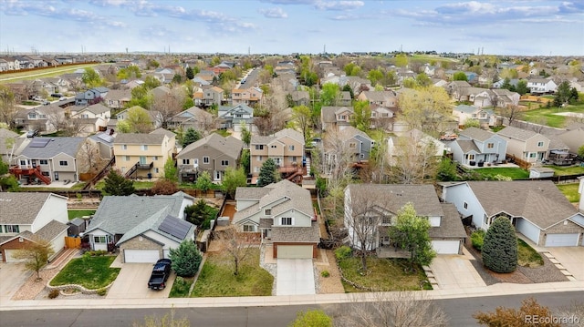 aerial view with a residential view