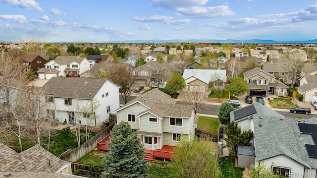 aerial view featuring a residential view