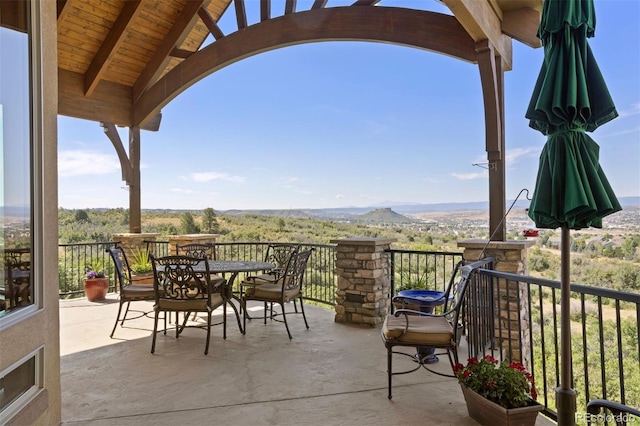 exterior space with a mountain view