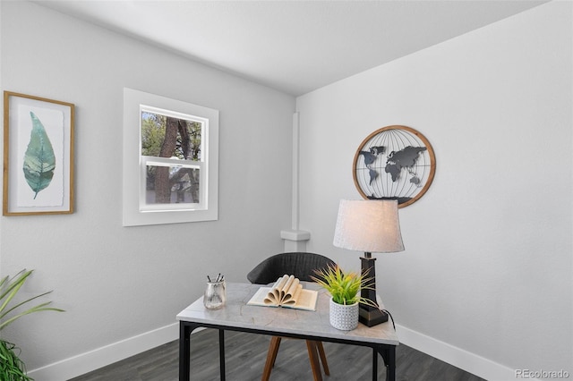 1130 E Yampa St, Colorado Springs, CO 80903 - office area featuring dark wood-type flooring and baseboards