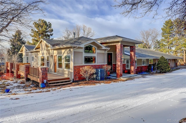 view of front of house featuring central AC