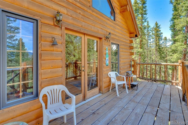 987 Boreas Cir, Jefferson, CO 80456 - wooden deck with french doors