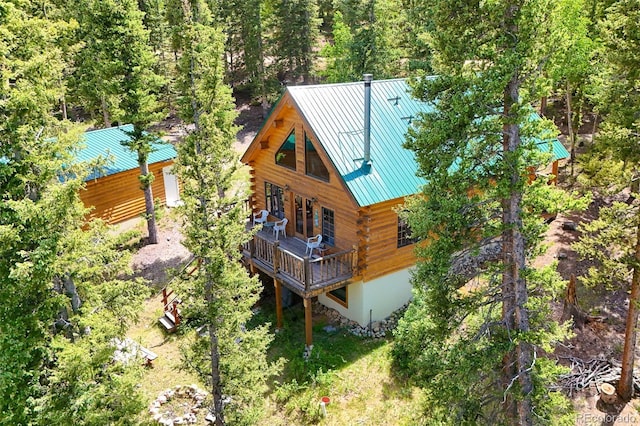 987 Boreas Cir, Jefferson, CO 80456 - view of subject property with a heavily wooded area