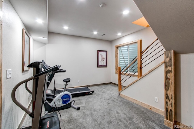 42919 Vista Rdg, Parker, CO 80138 - exercise area with recessed lighting and carpet flooring