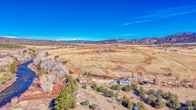 aerial view with a mountain view