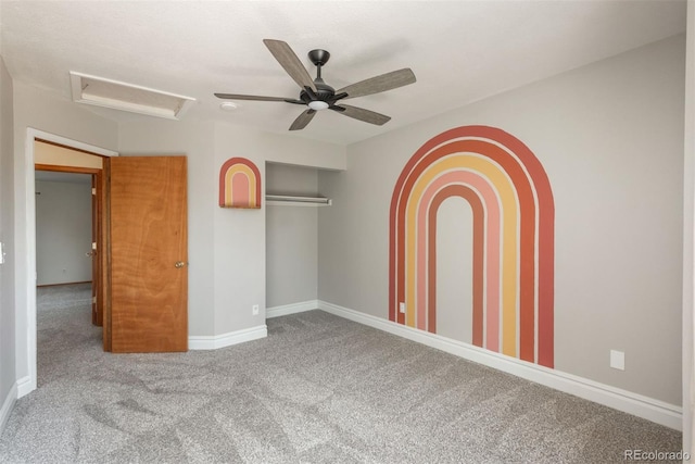 20445 Mitchell Pl, Denver, CO 80249 - unfurnished bedroom featuring carpet flooring, attic access, a closet, and ceiling fan