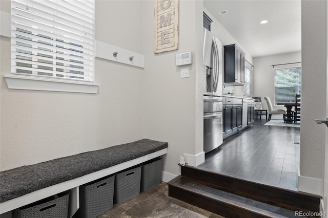 1867 W 137th Ln, Broomfield, CO 80023 - mudroom with recessed lighting and dark wood-style floors