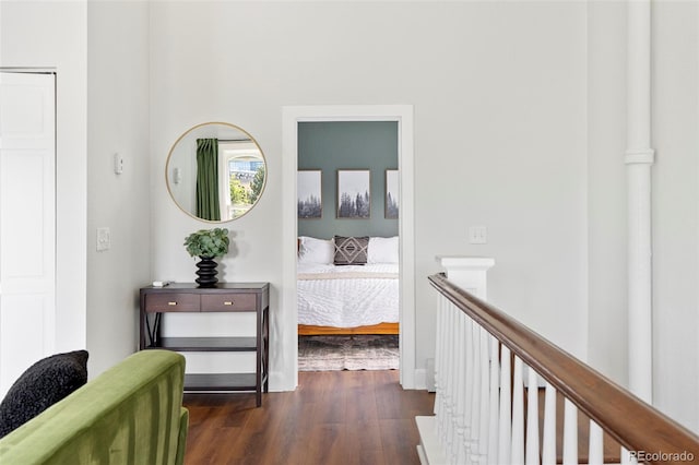 2098 N Clarkson St, Denver, CO 80205 - corridor with dark wood finished floors