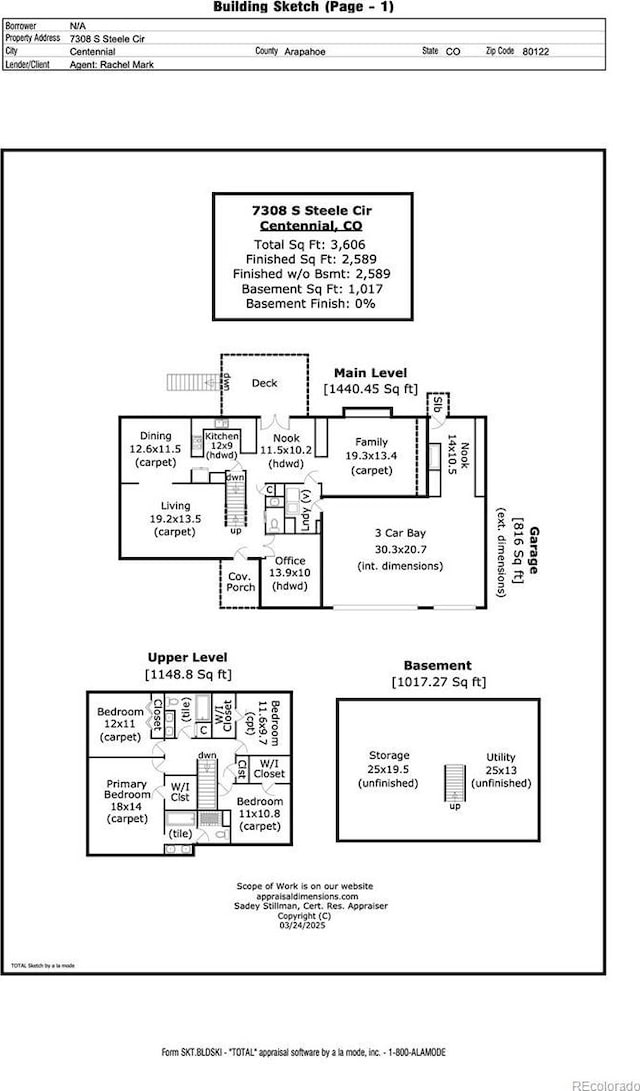 7308 S Steele Cir, Centennial, CO 80122 - view of home floor plan