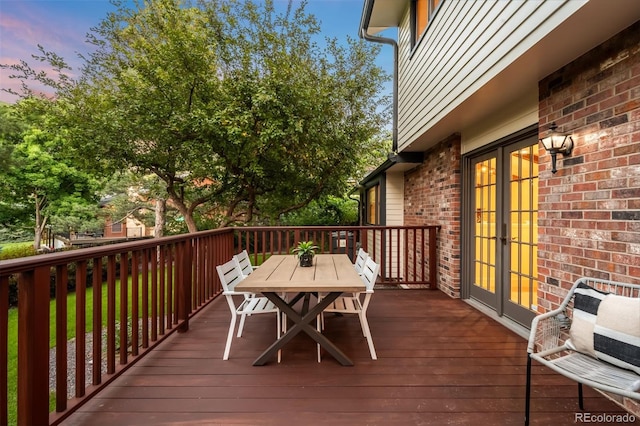 7308 S Steele Cir, Centennial, CO 80122 - deck with outdoor dining area and french doors