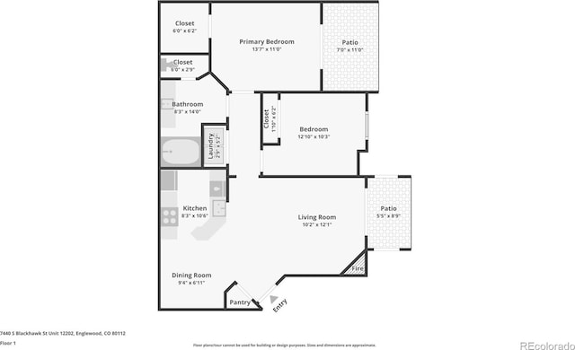 7440 S Blackhawk St Unit 2-106, Englewood, CO 80112 - view of home floor plan