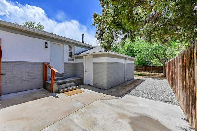 view of patio featuring a fenced backyard