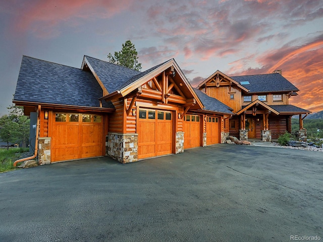 view of log-style house