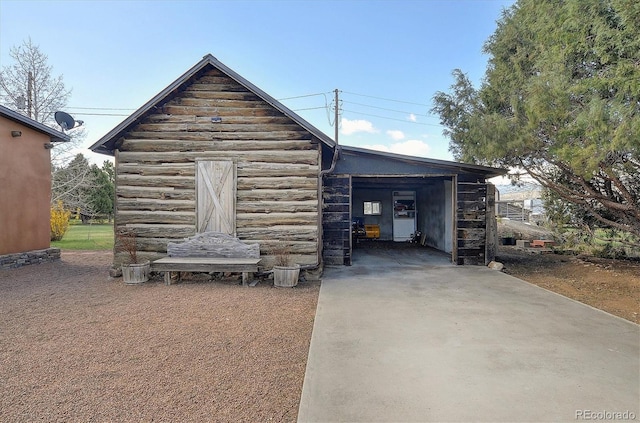 exterior space with an outdoor structure