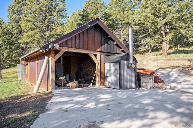 view of shed