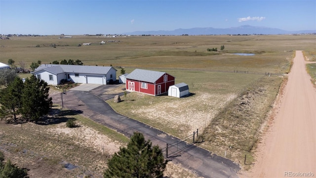 aerial view with a rural view