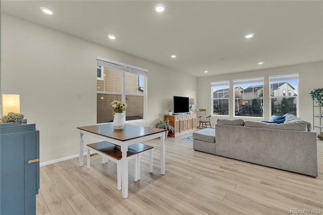 4884 St Vrain Rd, Firestone, CO 80504 - living room featuring light wood-type flooring, recessed lighting, and baseboards