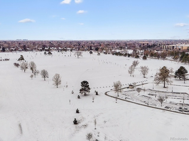 view of snowy aerial view